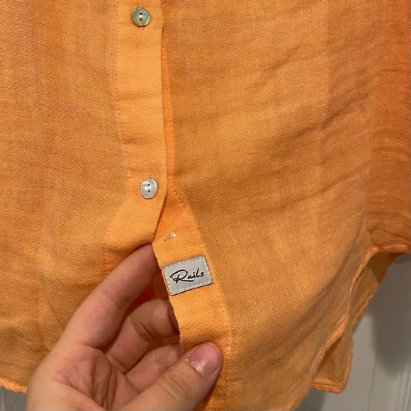 Rails Ellis Button Down Shirt In Papaya - Picture 3 of 6